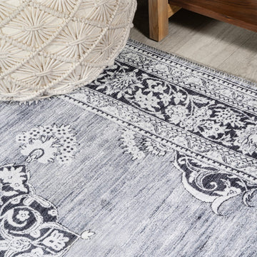 Bausch Bohemian Distressed Chenille Machine-washable Area Rug